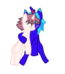 Size: 456x518 | Tagged: safe, artist:trixiecutiepox, derpibooru import, oc, oc only, oc:trixie cutiepox, oc:white squirrel, kirin, unicorn, horn, kirin oc, simple background, transparent background, unicorn oc