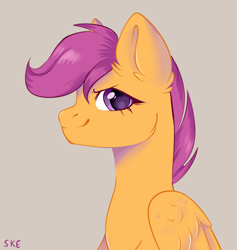 Size: 3300x3480 | Tagged: safe, artist:ske, artist:sonyak_e, derpibooru import, scootaloo, pegasus, pony, bust, portrait, solo