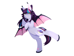 Size: 1600x1220 | Tagged: artist needed, safe, derpibooru import, oc, oc only, oc:sugar night, bat pony, pony, bat pony oc, female, mare, simple background, solo, white background