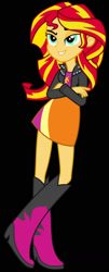 Size: 677x1684 | Tagged: safe, derpibooru import, sunset shimmer, equestria girls, black background, simple background, solo