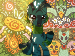 Size: 800x600 | Tagged: safe, artist:rangelost, derpibooru import, zecora, zebra, cyoa, cyoa:d20 pony, looking at you, offscreen character, pixel art, solo, story included