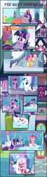 Size: 1674x6291 | Tagged: safe, artist:shootingstarsentry, derpibooru import, applejack, fluttershy, pinkie pie, rainbow dash, rarity, shining armor, twilight sparkle, twilight sparkle (alicorn), oc, oc:starry diamond, alicorn, pony, comic:the next generation, comic, mane six, offspring, parent:princess cadance, parent:shining armor, parents:shiningcadance