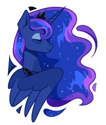 Size: 1036x1220 | Tagged: safe, artist:imaplatypus, derpibooru import, princess luna, alicorn, pony, bust, eyes closed, female, mare, profile, simple background, solo, white background