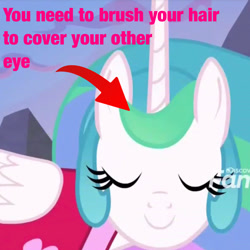 Size: 1438x1438 | Tagged: safe, derpibooru import, edit, edited screencap, screencap, princess celestia, alicorn, pony, between dark and dawn, season 9, spoiler:s09, clothes, cute, ears, eyelashes, eyes closed, flowing mane, happy, hawaiian shirt, horn, shirt, sideburns