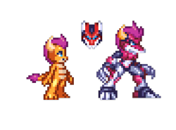 Size: 1488x1104 | Tagged: safe, derpibooru import, smolder, dragon, biometal, megaman, megaman zx, pixel art, simple background, sprite, transparent background