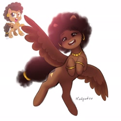 Size: 2048x2048 | Tagged: safe, artist:katputze, derpibooru import, oc, oc only, pegasus, pony, afro, bracelet, ear piercing, earring, female, jewelry, mare, necklace, piercing, simple background, solo, spread wings, white background, wings