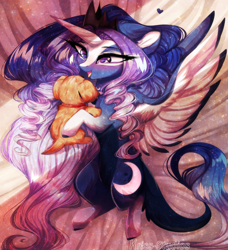 Size: 4009x4400 | Tagged: safe, artist:krissstudios, derpibooru import, princess luna, alicorn, dog, pony, absurd resolution, alternate design, solo