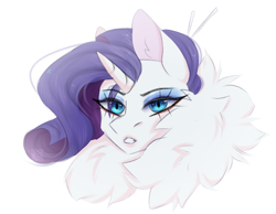 Size: 1222x950 | Tagged: safe, artist:elektra-gertly, derpibooru import, rarity, pony, unicorn, ear fluff, ears, eye clipping through hair, gritted teeth, simple background, teeth, white background