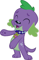 Size: 417x637 | Tagged: safe, artist:pascalmulokozi2, derpibooru import, edit, edited screencap, screencap, spike, dog, equestria girls, background removed, bipedal, clapping, simple background, solo, spike the dog, transparent background