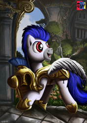 Size: 2480x3508 | Tagged: safe, artist:jowyb, derpibooru import, oc, oc only, pegasus, pony, 2013, armor, male, old art, royal guard armor, solo, stallion