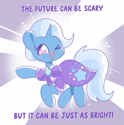 Size: 2888x2919 | Tagged: safe, artist:typhwosion, derpibooru import, trixie, pony, unicorn, blushing, cape, clothes, female, looking at you, mare, one eye closed, open mouth, positive ponies, smiling, smiling at you, solo, wink, winking at you