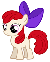 Size: 264x327 | Tagged: safe, artist:moongazeponies, artist:pika-robo, derpibooru import, apple bloom, twist, earth pony, pony, bow, female, filly, foal, hair bow, recolor, simple background, smiling, transparent background