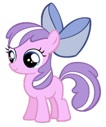 Size: 274x330 | Tagged: safe, artist:moongazeponies, artist:pika-robo, derpibooru import, apple bloom, diamond tiara, earth pony, pony, bow, female, filly, foal, hair bow, recolor, simple background, smiling, transparent background