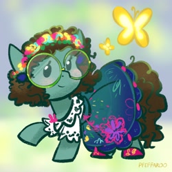 Size: 2048x2048 | Tagged: safe, artist:pfeffaroo, derpibooru import, earth pony, pony, encanto, mirabel madrigal, ponified, solo