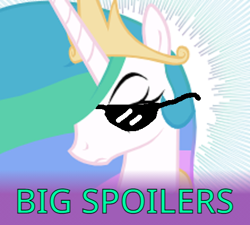 Size: 442x398 | Tagged: safe, derpibooru import, editor:wonderwolf51, princess celestia, alicorn, angry, hide, sunglasses