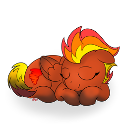 Size: 5000x5000 | Tagged: safe, artist:breebree, derpibooru import, oc, oc only, oc:tinderbox, pegasus, pony, ash, dirty, dusty, ears back, eyelashes, female, fiery mane, fiery tail, folded wings, lying down, mare, mean mare, mohawk, orange fur, orange hair, orange mane, pegasus oc, punk, pyro, red hair, red mane, simple background, sleeping, smiling, snoozing, solo, soot, sootsies, transparent background, wings, yellow hair, yellow mane