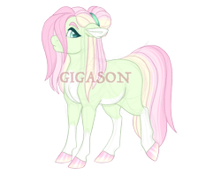 Size: 2900x2300 | Tagged: safe, artist:gigason, derpibooru import, oc, oc only, oc:blossom core, earth pony, pony, female, magical lesbian spawn, mare, obtrusive watermark, offspring, parent:applejack, parent:nurse redheart, simple background, solo, transparent background, watermark