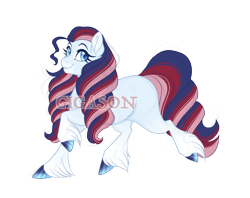 Size: 2900x2300 | Tagged: safe, artist:gigason, derpibooru import, oc, oc only, oc:semifreddo symphony, earth pony, pony, female, magical lesbian spawn, mare, obtrusive watermark, offspring, parent:cherry jubilee, parent:coloratura, simple background, solo, transparent background, unshorn fetlocks, watermark