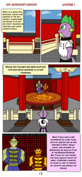 Size: 592x1280 | Tagged: safe, artist:spike-love, derpibooru import, spike, dragon, comic:the legendary dragon story, adult, angry, blue sky, brother, character:wang-liu-khai, character:yang-fu, comic, comic page, excited, full body, kung fu, male, master, practice room, school, temple, warriors, young