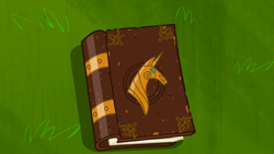 Size: 1280x720 | Tagged: safe, derpibooru import, screencap, friendship is magic, book, book of harmony, grass, no pony