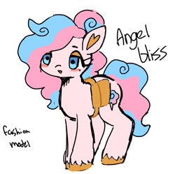 Size: 1000x995 | Tagged: safe, artist:10uhh, derpibooru import, oc, oc only, oc:angel bliss, earth pony, pony, bag, female, heart ears, mare, saddle bag, simple background, sketch, solo, white background
