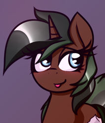 Size: 1210x1426 | Tagged: safe, artist:jetwave, derpibooru import, oc, oc only, oc:rosetta spring, pony, unicorn, bedroom eyes, blushing, bust, commission, female, mare, simple background, solo, tongue, tongue out