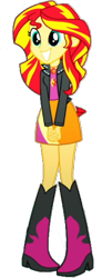 Size: 206x559 | Tagged: safe, derpibooru import, sunset shimmer, equestria girls, boots, clothes, cute, high heel boots, jacket, shirt, shoes, simple background, skirt, solo, transparent background, vector