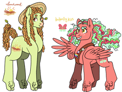 Size: 3835x2877 | Tagged: safe, artist:fizzmitz, derpibooru import, oc, oc:beachwood, oc:butterfly kiss, earth pony, pegasus, pony, cloven hooves, duo, earth pony oc, female, magical lesbian spawn, mare, offspring, parent:fluttershy, parent:tree hugger, parents:flutterhugger, pegasus oc, siblings, simple background, sisters, transparent background, unshorn fetlocks