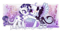 Size: 2112x1084 | Tagged: safe, artist:sugaryicecreammlp, derpibooru import, oc, oc only, oc:lavender, oc:lunar breeze, alicorn, pony, unicorn, base used, female, mare, simple background, transparent background