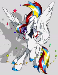 Size: 1460x1875 | Tagged: safe, artist:stacy_165cut, derpibooru import, oc, oc only, pegasus, pony, bow, female, flying, hair bow, mare, open mouth, shadow, simple background, solo, spread wings, white background, wings