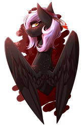 Size: 571x879 | Tagged: safe, artist:kat-the-true-kitkat, derpibooru import, oc, oc only, oc:cloudy night, pegasus, pony, bust, eyelashes, feather, female, mare, pegasus oc, simple background, solo, transparent background, wings