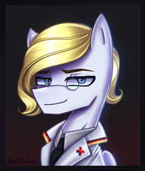 Size: 2392x2840 | Tagged: safe, artist:opal_radiance, derpibooru import, oc, oc only, oc:dr heartbeat, pegasus, pony, bust, doctor, looking at you, male, portrait, smiling, smiling at you, solo