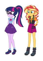 Size: 2574x3620 | Tagged: safe, artist:gmaplay, derpibooru import, sci-twi, sunset shimmer, twilight sparkle, better together, equestria girls, rollercoaster of friendship, cute, shimmerbetes, simple background, transparent background