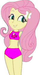 Size: 318x593 | Tagged: safe, artist:gameboss375, derpibooru import, fluttershy, equestria girls, bare shoulders, bikini, clothes, female, simple background, sleeveless, solo, swimsuit, transparent background