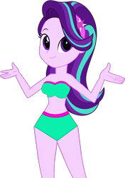 Size: 1376x1952 | Tagged: safe, artist:gameboss375, derpibooru import, starlight glimmer, equestria girls, bare shoulders, bikini, clothes, cute, female, simple background, sleeveless, solo, swimsuit, transparent background