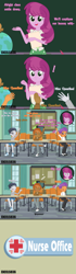 Size: 935x3324 | Tagged: safe, artist:excelso36, button mash, cheerilee, rumble, tender taps, human, equestria girls, canterlot high, chalkboard, classroom, clothes, humanized, omorashi, pissing, potty emergency, school, students, teacher, watersports, wetting