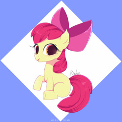 Size: 1280x1280 | Tagged: safe, artist:nnaly, derpibooru import, apple bloom, earth pony, pony, female, filly, foal, long eyelashes, looking at you, simple background, solo, tongue, tongue out