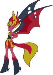 Size: 386x546 | Tagged: safe, artist:pascalmulokozi2, derpibooru import, edit, edited screencap, screencap, sunset satan, sunset shimmer, demon, equestria girls, equestria girls (movie), background removed, bare shoulders, big crown thingy, element of magic, female, jewelry, regalia, simple background, sleeveless, solo, strapless, transparent background, wings