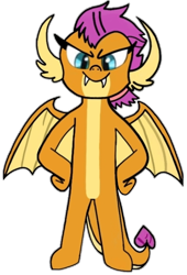 Size: 702x1030 | Tagged: safe, artist:darlycatmake, derpibooru import, smolder, dragon, dragoness, drawing, female, hair tie, happy, proud, simple background, solo, transparent background