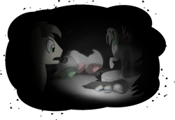Size: 2918x2005 | Tagged: safe, artist:equestriaexploration, derpibooru import, lucky breaks, changeling, pony, atg 2022, cloak, clothes, newbie artist training grounds