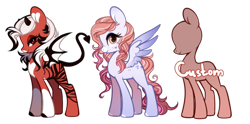 Size: 840x415 | Tagged: safe, artist:dammmnation, derpibooru import, oc, oc only, pegasus, pony, succubus, succubus pony, base used, duo, female, mare, pegasus oc, simple background, smiling, transparent background