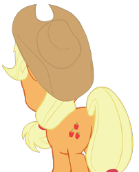 Size: 1280x1587 | Tagged: safe, artist:benpictures1, applejack, earth pony, rainbow roadtrip, applebutt, applejack's hat, butt, clothes, cute, female, hat, inkscape, jackabetes, looking at someone, mare, rear, simple background, solo, transparent background, vector