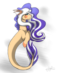 Size: 786x1001 | Tagged: safe, artist:scarletsfeed, derpibooru import, oc, oc only, earth pony, merpony, pony, seapony (g4), female, fish tail, flowing mane, flowing tail, green eyes, mare, request, seaponified, signature, simple background, sketch, smiling, solo, species swap, speedpaint, tail, traditional art, white background