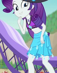 Size: 842x1080 | Tagged: safe, derpibooru import, screencap, rarity, equestria girls, equestria girls series, forgotten friendship, bare shoulders, clothes, cropped, sarong, sleeveless, solo, swimsuit