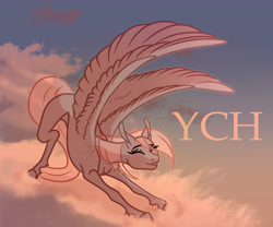 Size: 6000x5000 | Tagged: safe, derpibooru import, oc, alicorn, earth pony, pegasus, pony, unicorn, auction, cloud, commission, realistic horse legs, realistic wings, solo, sunrise, wings, ych sketch, your character here