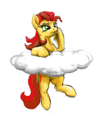 Size: 660x780 | Tagged: safe, artist:da-exile, derpibooru import, oc, oc only, earth pony, pony, cloud, female, mare, simple background, solo, white background