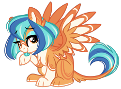 Size: 1728x1275 | Tagged: safe, artist:emberslament, derpibooru import, oc, oc only, oc:pharess, sphinx, eyeshadow, female, fluffy, heart, heart eyes, licking, lidded eyes, looking at you, makeup, paws, simple background, sphinx oc, spread wings, stripes, tongue, tongue out, transparent background, wingding eyes, wings