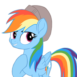 Size: 1280x1279 | Tagged: safe, artist:benpictures1, rainbow dash, pegasus, pony, rainbow roadtrip, cute, dashabetes, female, hat, inkscape, mare, simple background, solo, transparent background, vector