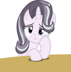 Size: 3614x3643 | Tagged: safe, artist:dashiesparkle, artist:wardex101, derpibooru import, edit, starlight glimmer, pony, discorded, female, high res, sad, simple background, solo, transparent background, vector