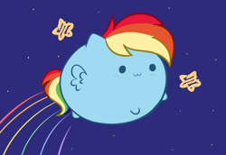 Size: 6112x4200 | Tagged: safe, artist:kittyrosie, derpibooru import, rainbow dash, pegasus, pony, :3, blushing, chubbie, cute, dashabetes, female, mare, night, stars